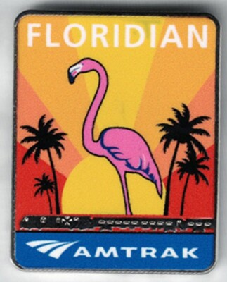 Amtrak Floridian Route emaillierte Anstecknadel Hutnadel BONUS Südflorida Tri Rail Pin