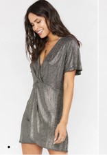 Show Me Your Mumu Get Twisted Mini Dress In Disco Glitz XS $154
