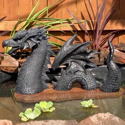 #ad Garden Lawn Statue Gothic Wall Art Faux Stone Mystical Dragon Medieval Gargoyle $127.65