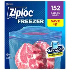 Ziploc Gallon Freezer Bags with New Stay Open Design (152 ct.) shipping free