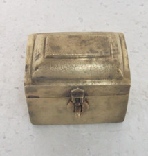 Vintage Laiton Cire Moulé Petit Unique Forme Bijoux / Bague Boîte