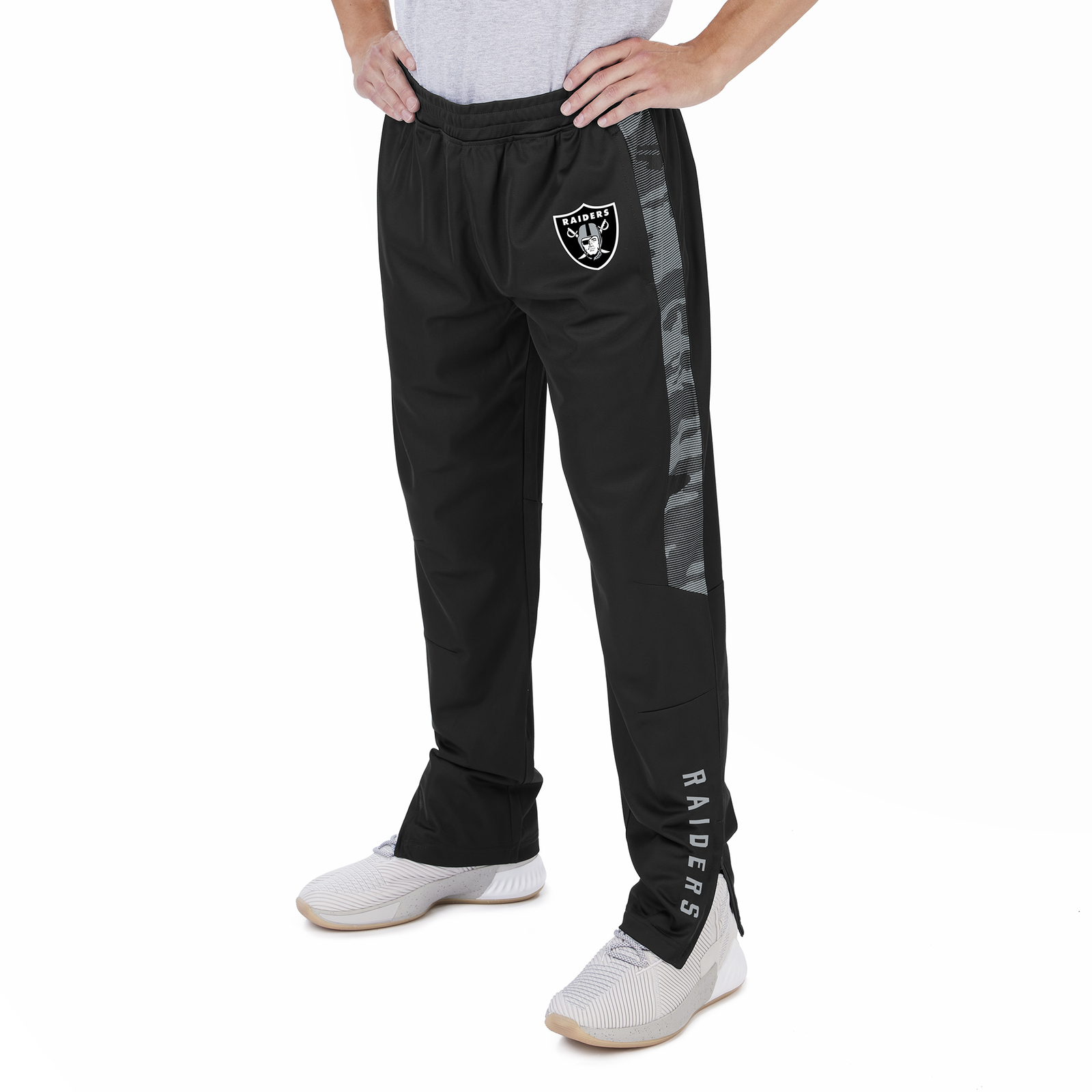 Мужские спортивные брюки Zubaz NFL Las Vegas Raiders с камуфляжными линиями по бокам