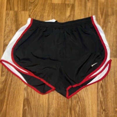 Nike Womens Fit Dry Size M Black Tempo Running Shorts Brief Lined 211646-011
