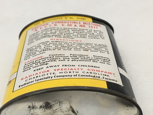 CHIAVE LIQUIDA guarnizione a saldare vintage 5,25" latta Charlotte NC - Foto 8 di 10