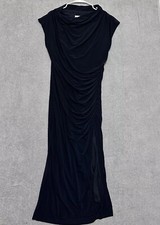 Premier Amour Dress Gown Blue Dark Size 10 Stretch Long 20 inch Slit Stretch