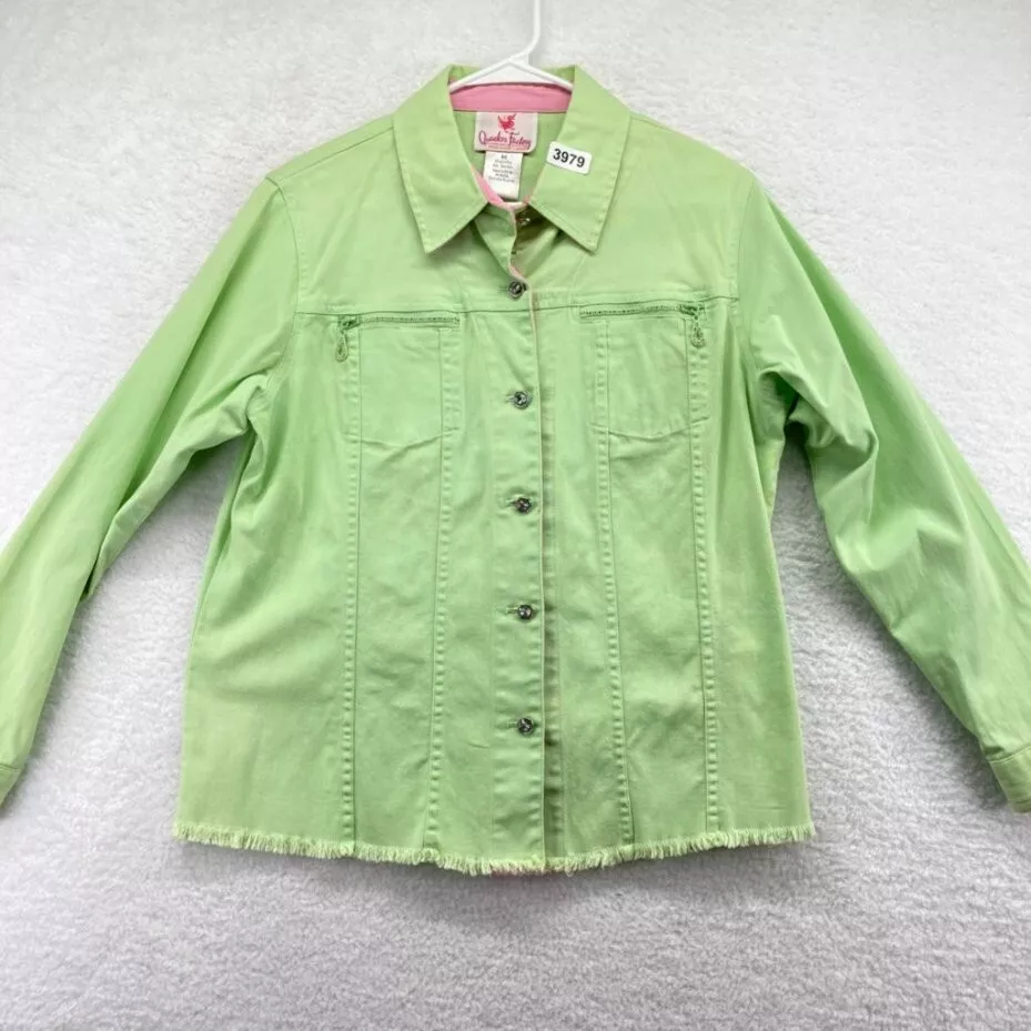 Lime green top pink jacket
