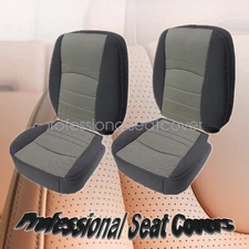 Driver Passenger Bottom-Top Seat Cover Gray For 2009-12 Dodge Ram 1500 2500