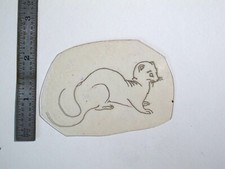 vtg 1960s 70s Tattoo Flash acetate stencil Animals Otter Ferrett AN1