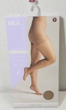 Silk Impressions Pantyhose 2 Pack Small Cocoa 15 Denier Ultra Fine Sheer