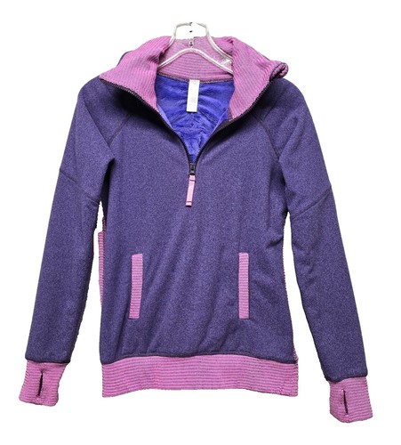 Veste Fille Ivivva Taille 12 - Bleue Avec Détails Fluorescents - Fermeture Complète, Manches Longue Avec Passe-pouces