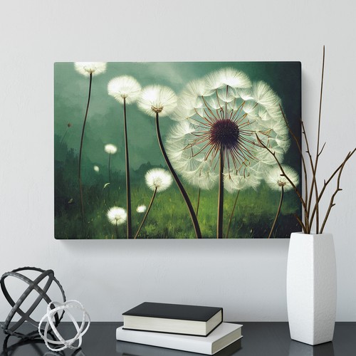 Glückselige Pusteblume Blumen Leinwand Wandbild Kunstdruck gerahmtes Bild Esszimmer - Bild 4 von 5