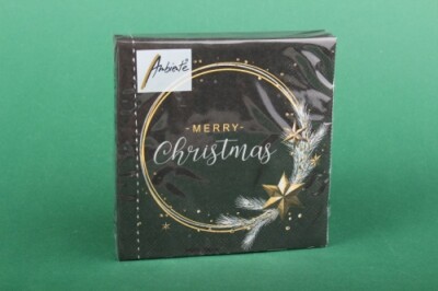 Servietten ''Wishing Ring Black'' 25x25 cm Ambiente festlich Weihnachten Xmas