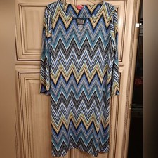 Sunny Leigh Geometric Dress - Size 1X - Metal Accent