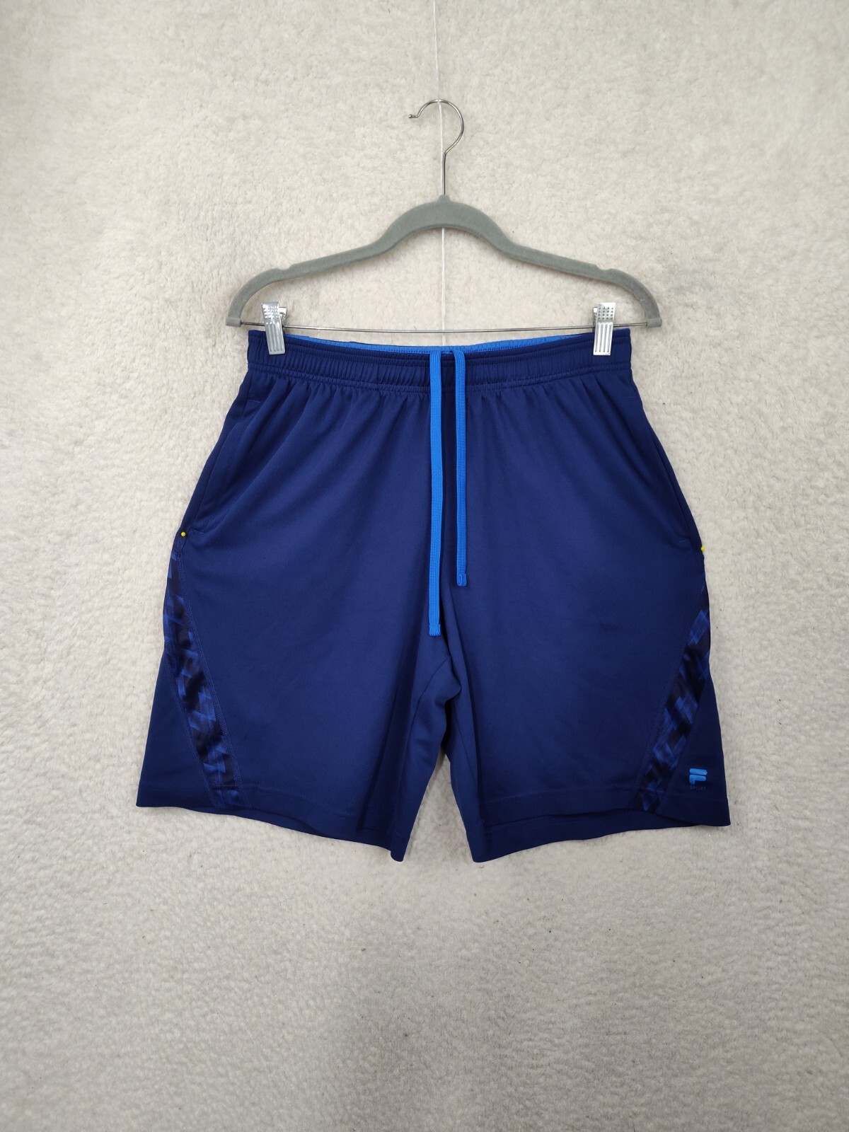 Fila Uomo Corto Medio Blu Plyester Coulisse Basket Calcio Activewear