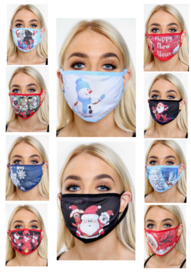 Weihnachten/Neujahr Druck Gesichtsmaske Schutzbedeckung Mund waschbar wiederverwendbar