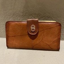 Genuine Leather, Vintage Baronet Checkbook  Card Wallet