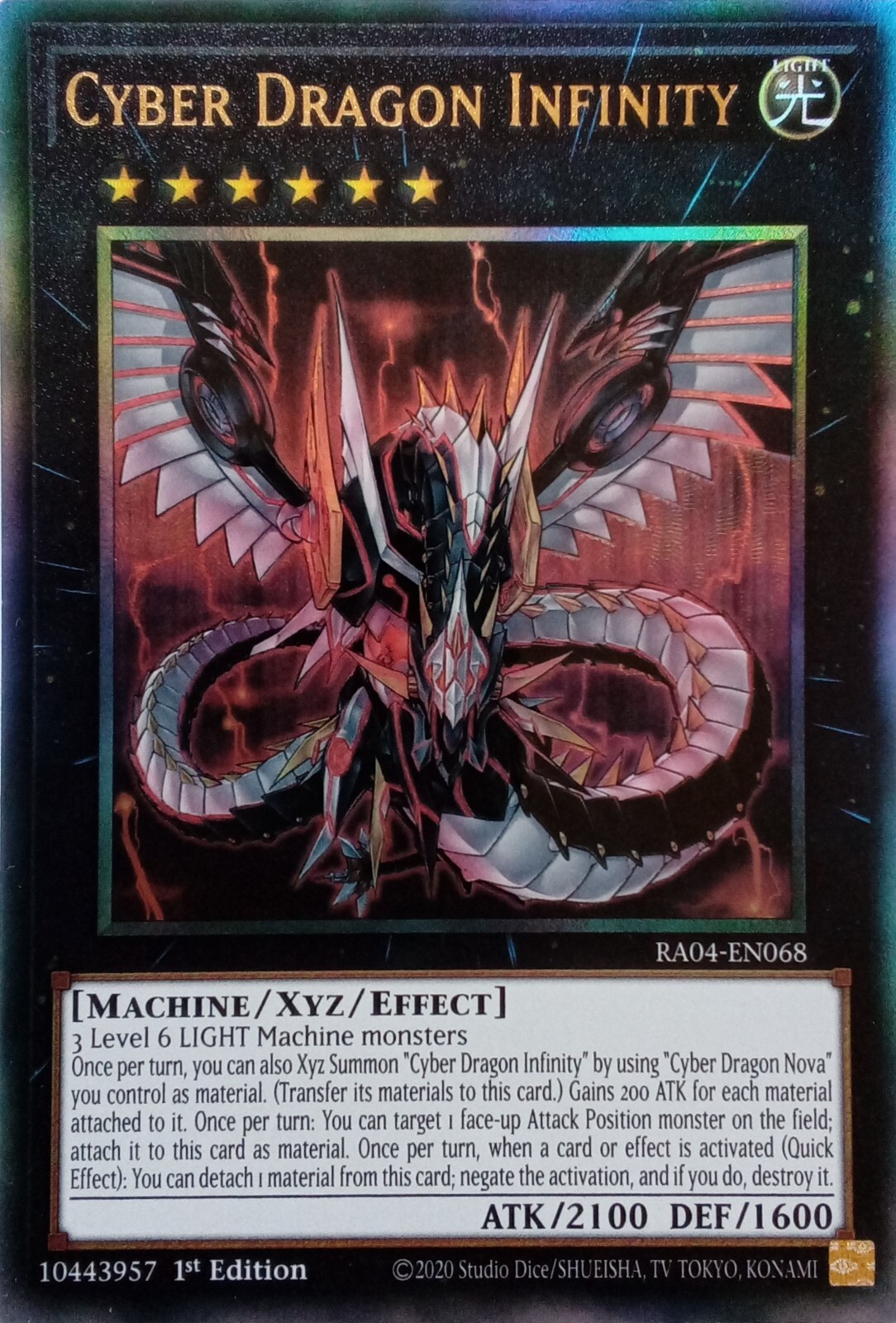 CYBER DRAGON INFINITY ULTIMATE RARE 1ST EDITION YuGiOh Card RA04-EN068