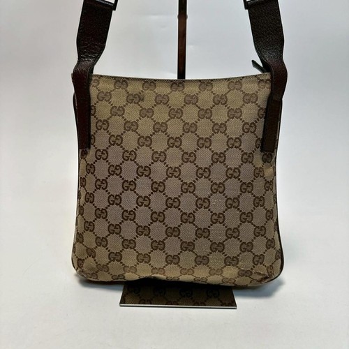 Gucci GG Canvas Leather Sacoche Pouch Messenger Shoulder Bag Unisex Used - Picture 2 of 10