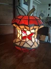 Vintage Stained Glass Apple Table Lamp Accent Light Tiffany Style Mosiac 9"