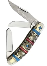 Rough Ryder Old Southwest Sowbelly Pocket Knife Stainless Blades Stone Handle