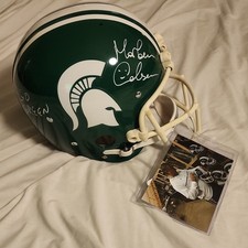 signed Morten Andersen Michigan State Spartans vintage Football Helmet Signed 