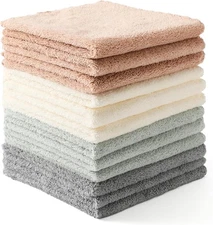 12 Pack Cleaning Cloth,Ultra Soft Absorbent Quick Drying 12 pack, Multicolor 