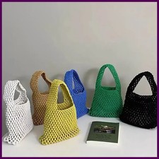 Summer Hand Woven Tote Bags Knitting Crochet Beach Shoulder Bag Hollow Out
