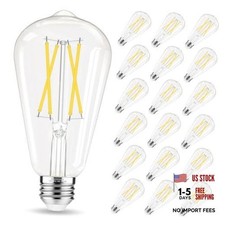 E26 Bulb, Non-Dimmable Edison Bulbs 60 watt LED, 4000K 18 Pack Daylight White