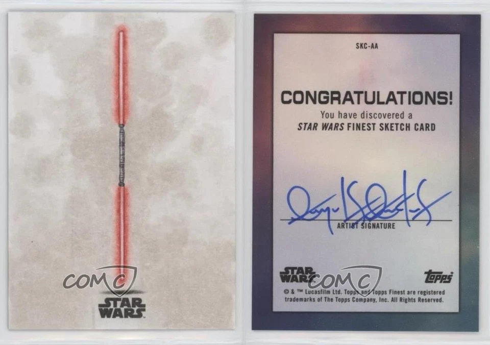 2022 Topps Finest Star Wars 1/1 Angel Aviles Auto Sketch 1j8 - Image 3 of 3