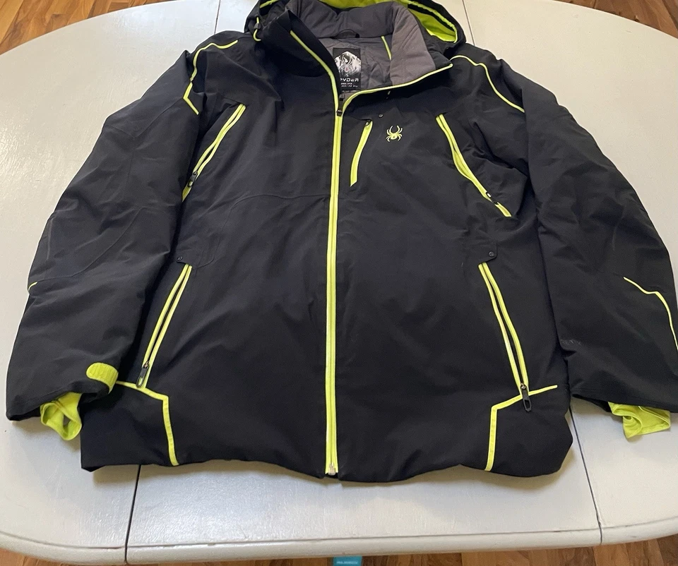 Spyder Leader Ski/Snowboard Jacket Men’s Xl Black/Neon Yellow/Lime - Image 3 of 4