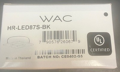 Wac Lighting HR-LED87S-BK LED Lighting