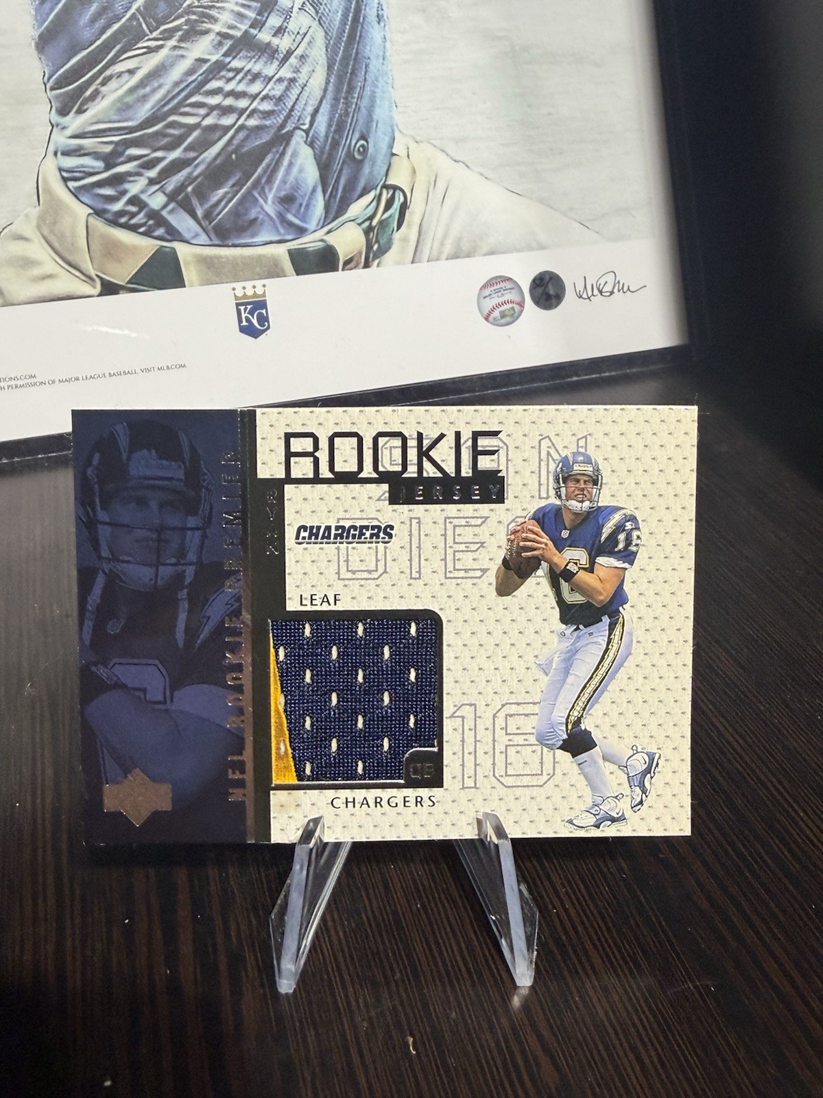 RYAN LEAF JERSEY PATCH RC 1998 UD UPPER DECK NFL ROOKIE PREMIER MULTI- RARE
