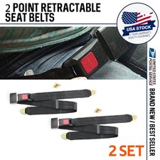 2x Car Seat Belt Lap 2 Point Safety Travel Adjustable All Vehicle Universal Us
