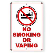 No Smoking Or Vaping Metal Sign Or Decal 6 SIZES in this area warning SNS018