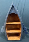 Standing/Hanging Blue/Brown Boat Shelf Nautical Decor Fishing Cabin Lake Ocean