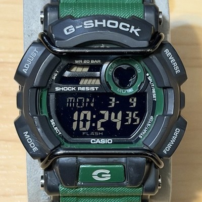 Casio G-Shock GD-400-3 Green Black Bullbar Negative Display