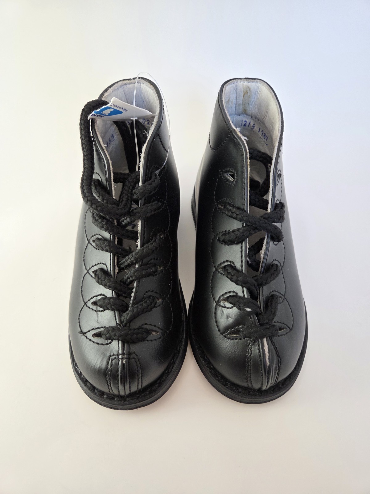 Vintage Pie-Co Orthopedic Toddler Boots Black Leather High Top Corrective Shoes