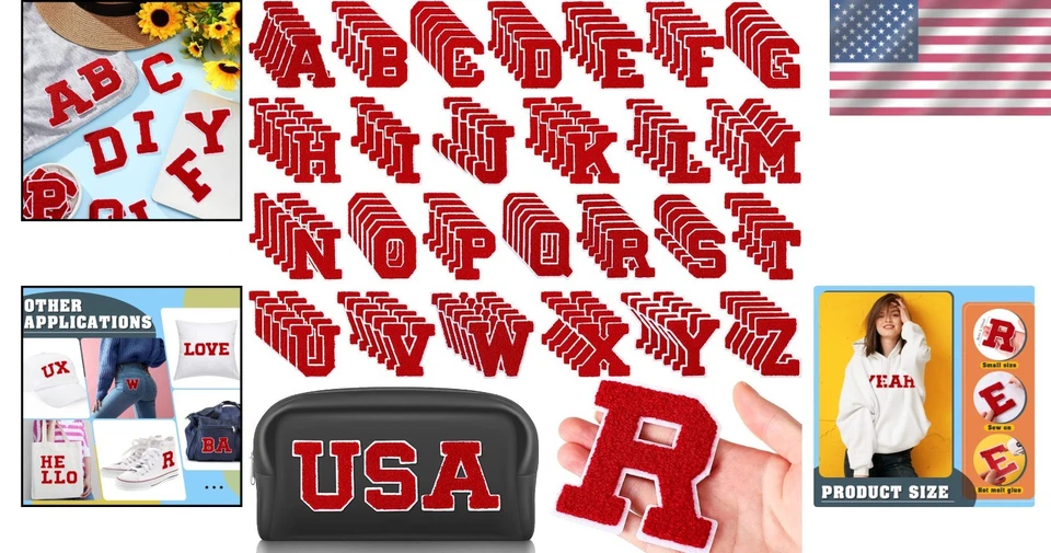 Chenille Alphabet Patches for Jackets - 156 Pieces - Image 2 of 4