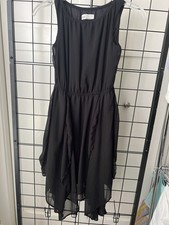 H&M Girls Black Sheer Sleeveless Dress Flowy WhimsyGoth Boho Fairy Size 10 - 11