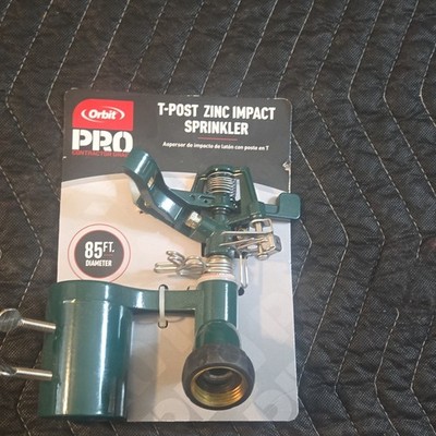 Orbit PRO T-Post Zinc Impact Sprinkler 85 ft Metal 360° Contractor Grade
