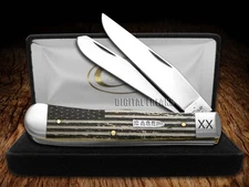 Case xx US Flag Natural Bone Trapper 1/500 6740USF Stainless Pocket Knife Knives