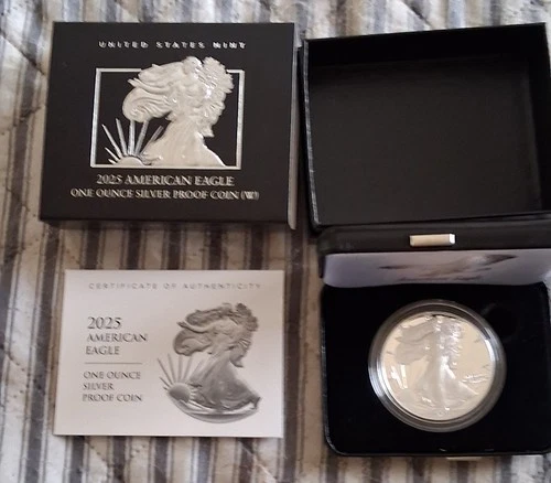 2025 W American Silver Eagle  Proof With Mint Box And Coa
