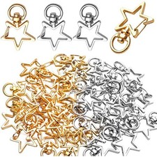 Swivel Clasps Clips,40pcs Metal Swivel Lobster Claw Clasp Star Shape S
