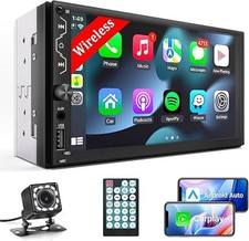 Double Din Car Stereo with Wireless Carplay and Wireless Android Auto,7 Inch ...