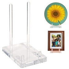 Acrylic Plate Stand for Display, Adjustable Clear Acrylic Plate Holder Pictur...