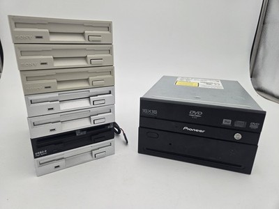 Lot 9 Floppy/DVD Disk Drives Sony, Plextor, Mitsumi J111