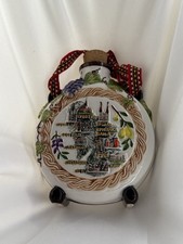 Serbia Ceramic Souvenir Flask Decanter Wall Hanging Bottle