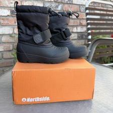 Northside Frosty Polar Black Snow Boots Toddler US 6 Reflective Drawstring
