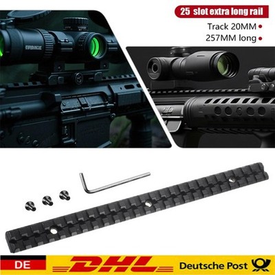 DE Picatinny Weaver Schiene 257mm lang 21mm Montagebreite flacher Boden Jagd DHL