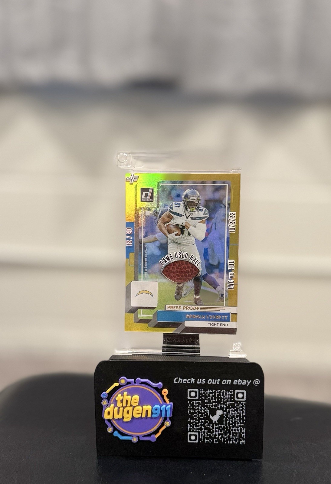 NFL GERALD EVERETT #/20: 2025 Jersey Fusion Ball Stars -Game Used Ball Patch SP! view 9